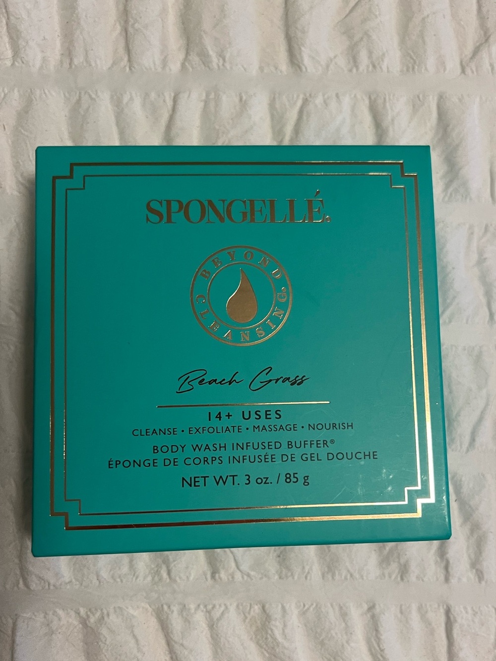 Spongellé Beach Grass Body Wash Infused Buffer - Teal with Gold Accents